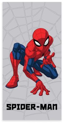 Spiderman Grey Web Badetuch für Kinder aus Baumwolle - 60 x 120 cm
