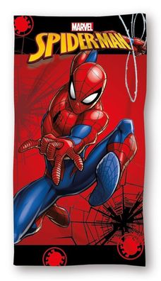 Spiderman Web Action , (Fast Dry) Badetuch für Kinder aus Polyester - 70 x 140