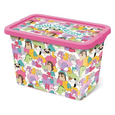 Squishmallows Pluffy Kunststoff- 7 L Aufbewahrungsbox für Kinder - 19 x 19,5 x