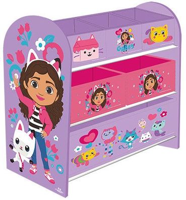 Gabby's Dollhouse Ohana Friends Aufbewahrungsschrank für Kinder - 62,5 x 29,5 x