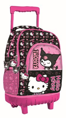 Hello Kitty & Kuromi Premium Roll- , Tasche 44 cm Schultasche mit Rollen für