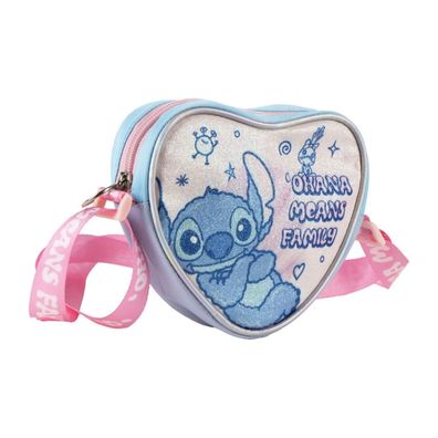 Disney Lilo und Stitch Ohana glitzer Umhängetasche für Kinder - 15 x 14 cm
