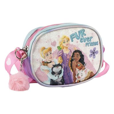 Disney Prinzessin Fur ever glitzer Umhängetasche für Kinder - 15 x 11 cm