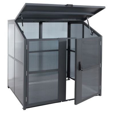 Müllcontainerverkleidung HWC-R20, Abfallcontainer bis 1100l, Stahl 160x160x136cm