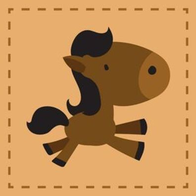 Pferd Braunes Hand- und Gesichtstuch für Kinder aus Baumwolle - 30 x 30 cm