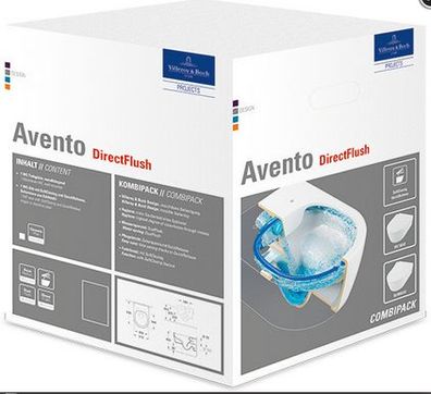 V+B Combi-Pack Wand-Tiefspül-WC Avento WC DirectFl 5656R0XX WCSitz 9M77C1 weiss