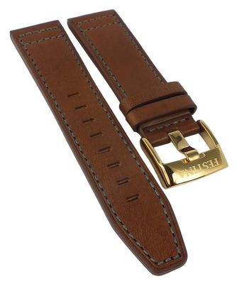 Festina Chrono | Uhrenarmband Leder braun graue Naht glatt | F20728/1