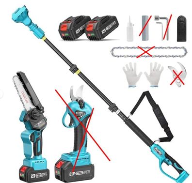 Seesii 4-in-1 Akku-Mini-Kettensäge 6 Zoll