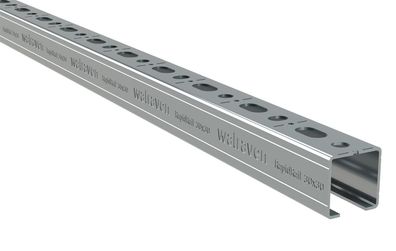 Walraven Montageschiene RapidRail 30x30 2m C-Profil sv mit Schnittmarkierungen