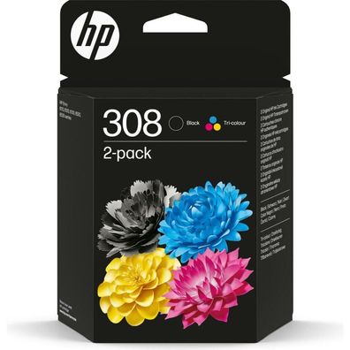 HP 308, 2x Schwarz+dreifarbig, Tintenpatrone