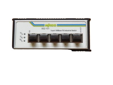 852-101 Wago Ethernet Switch 5 Port 100 BASE-TX Industrial Switch Used