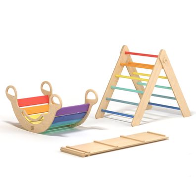 BusyKids Pikler Set mit Rutsche und Balancewippe