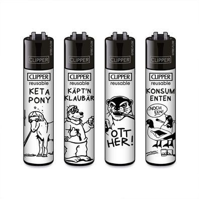 4 Clipper Reibradfeuerzeuge FFX Junkie Tattoo #3