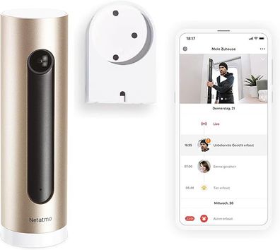 Netatmo Sicherheitskamera für Innenräume mit Wandhalterung