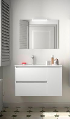 BALTIC Komplett-Set 850 2 Schubladen - Tür rechts White Satin