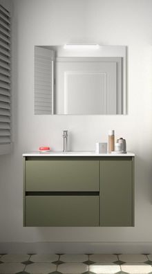 BALTIC Komplett-Set 850 2 Schubladen - Tür rechts Green Satin