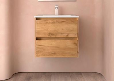 BALTIC Unterschrank 700 2 Schubladen + Waschbecken Eiche Afrika
