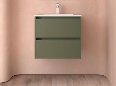 BALTIC Unterschrank 700 2 Schubladen + Waschbecken Green Satin