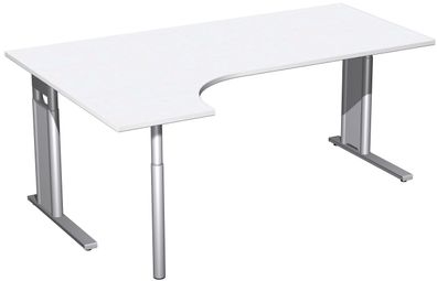 PC-Schreibtisch links höhenverstellbar, C Fuß Blende optional, 1800x1200x680-820,