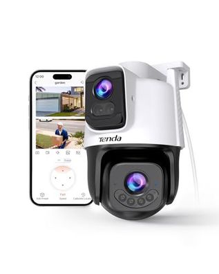 Tenda CH9 6MP Dual-Lens WLAN Außenkamera mit KI & Farbnachtsicht