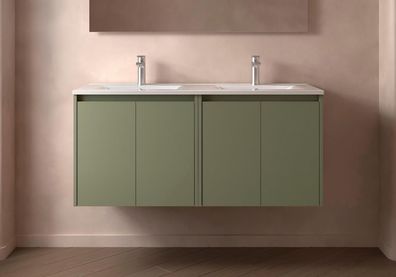 BALTIC Unterschrank 1200 4 Türen + Waschbecken Green Satin
