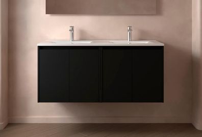BALTIC Unterschrank 1200 4 Türen + Waschbecken Black Satin