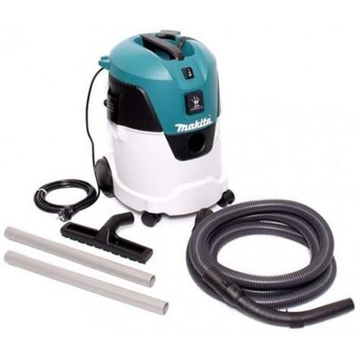 Makita VC2512L Staubsauger, Trommel, Trocken & Nass, Schwarz-Blau-Metallic