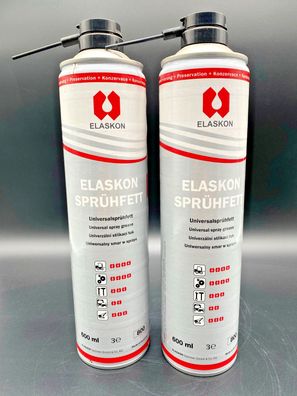 2x Elaskon Sprühfett 600ml Schmiermittel Spray Schmierfett Rostschutz