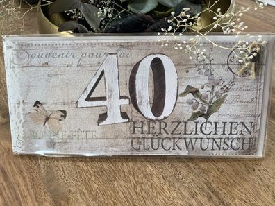 Nostalgie - Glückwunschkarte 40. Geburtstag