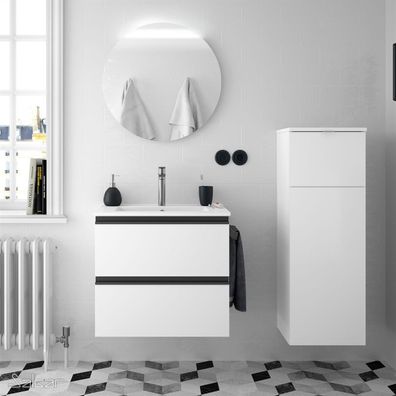 Schrank wandhängend SPIRIT 600 2 Metallauszug WEIß Glänzend 598 x 540 x 450 mm