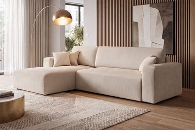 Ecksofa PULA Schlafsofa Cord Bettkasten Schnelle Lieferung