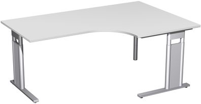 PC-Schreibtisch rechts höhenverstellbar, C Fuß Blende optional, 1800x1200x680-820,