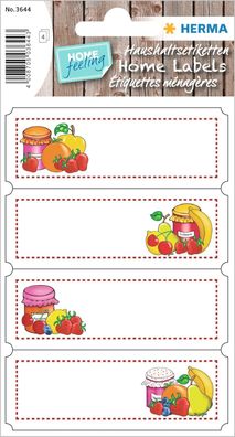 HERMA 3644 Marmeladen Etiketten selbstklebend, 16 Stück, 76 x 28 mm, Homemade Küchen