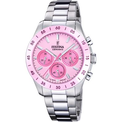 Festina Damenuhr Chronograph Stahl/Rosa F20693/2