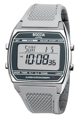 Boccia Digital Armbanduhr Titan Grau 3738-01