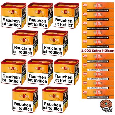 Pall Mall Allround Volumentabak Dose 10x 38g, 2000 Xtra Hülsen