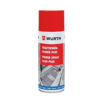 Kraftsprühkleber Plus farblos, Würth (0890100064), hohe Sofortklebekraft