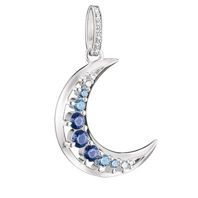 Thomas Sabo Schmuck Silber Anhänger Mond mit blauen Steinen PE1020-166-1