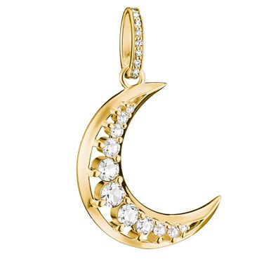 Thomas Sabo Schmuck Anhänger Goldfarben Mond mit Zirkonia PE1020-M01-14