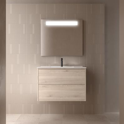 Optimus Unterschrank 800 2 Schubladen + Waschbecken Natural