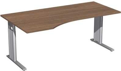 PC-Schreibtisch links höhenverstellbar, C Fuß Blende optional, 1800x1000x680-820,