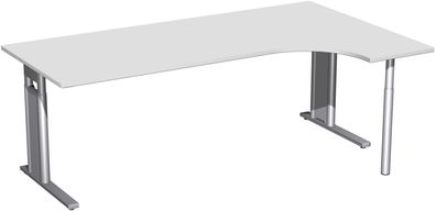 PC-Schreibtisch rechts höhenverstellbar, C Fuß Blende optional, 2000x1200x680-820,