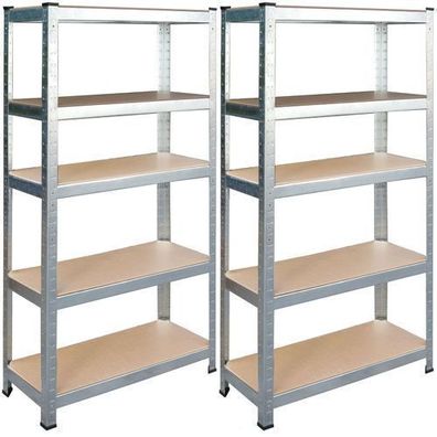 Metall-Lagerregal-Set, 2-teilig, 180 x 90 x 40 cm, Humberg HR-812