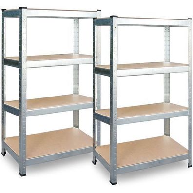 Metall-Lagerregal-Set, 2-teilig, 174 x 80 x 40 cm, Plonos PL-701