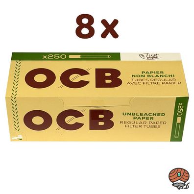 2.000 OCB Papier Filterhülsen 8 Pack à 250 Stück