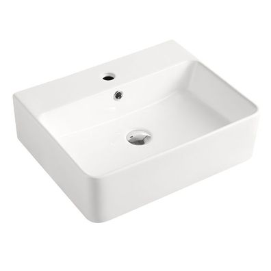 Beitz & Walz AqvaCeramica Aufsatzbecken 'SlimRim"' m. Hahnb.520 x 420 mm weiß