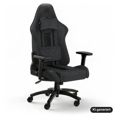 Corsair TC100 Relaxed Gaming-Stuhl mit Stoffbezug, Lendenkissen und Memory-Schau