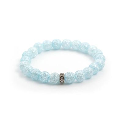 Perlenarmband aus hellblauem Kristall MINK45 / 17