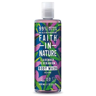 Faith In Nature, Lavendel und Geranium, reinigend und pflegend, Duschgel, 400 ml