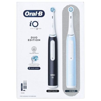 Electric toothbrush Series iO 3 Duo Black/Ice Blue 2 pcs